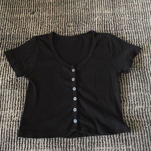 Brandy Melville Button Down Crop Top